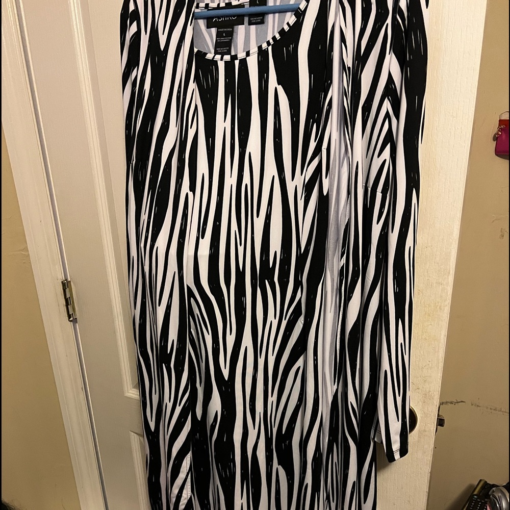 Zebra printed business or church dress